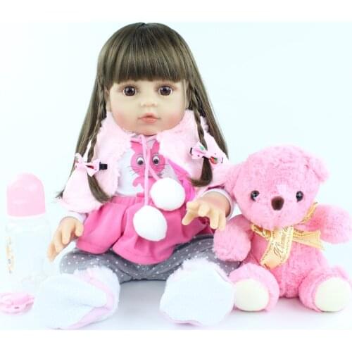 48 CM and 55 CM Full Soft Silicone Reborn Baby Doll Toys Lifelike Vinyl Princess Babies Birthday Gift Girls Bonecas Bathe Toy