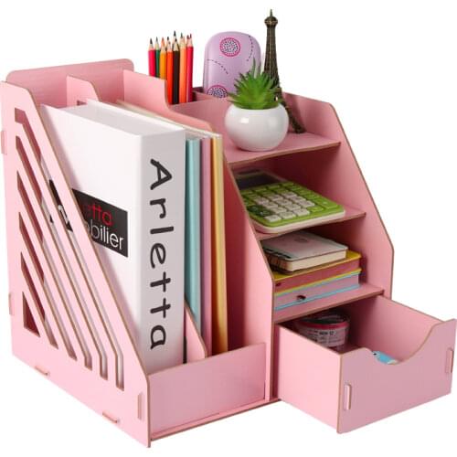 Home Office Storage Box Table Accessories Desk Organizer Book Shelf Magazine rack