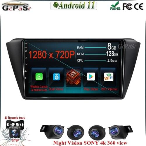9" 128G Android 11 Carplay GPS For Skoda Fabia 2019 Auto Radio Multimedia video Speler Navigation 1080P IPS Screen BT WIFI