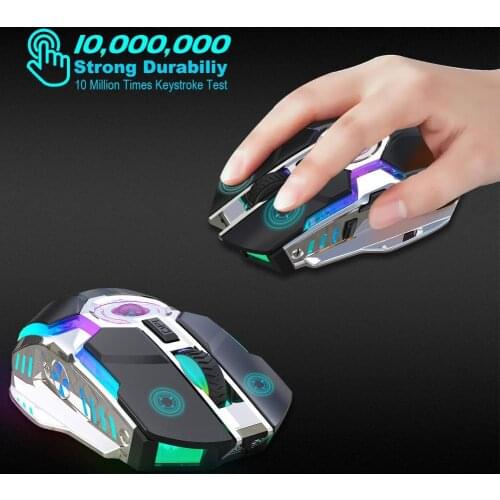 2.4G Wireless Mouse Silent USB Rechargeable Mouse LED Backlight Gaming Mouse for Laptops Computer Home Office Wireless Mouse