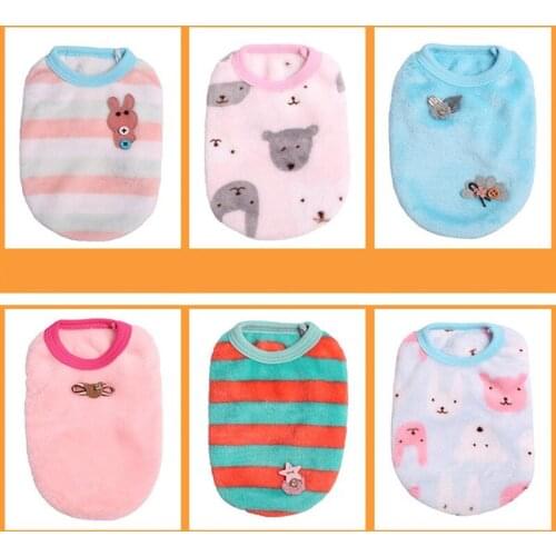 The New Pet Milk Dog Vest Coral Fleece Teddy Dog Bulldog Clothes Autumn And Winter Clothes Comfortable