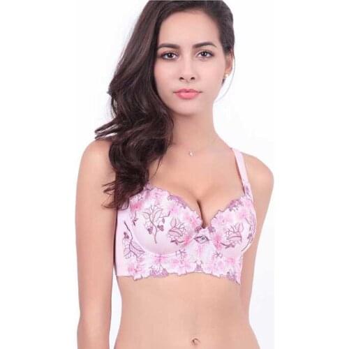 New Charming Sexy lingerie embroidery autumn and summer closing Furu gather adjustable bra cup A B C D