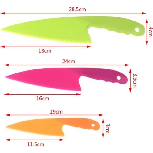 3pcs/set Kitchen Cooking Gadgets Food Grade PP Pizza Cutter Knife Dough Cake Knife Cutting Utensils For DIY Baking Tools