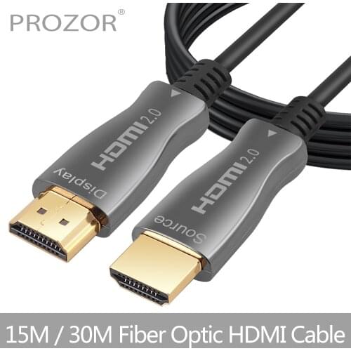 Prozor Fiber Optic HDMI-Compatible 2.0 Cable Support High Speed 18Gbps 4K 3D 4:4:4 ARC HDCP 2.2 15M/30M for PS3 PS4 TV Projector