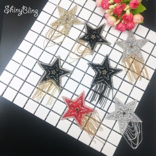 Star beaded patches for iron on Clothing badges fashion glasses Diamond stickers t shirts applique Hat luggage accessories