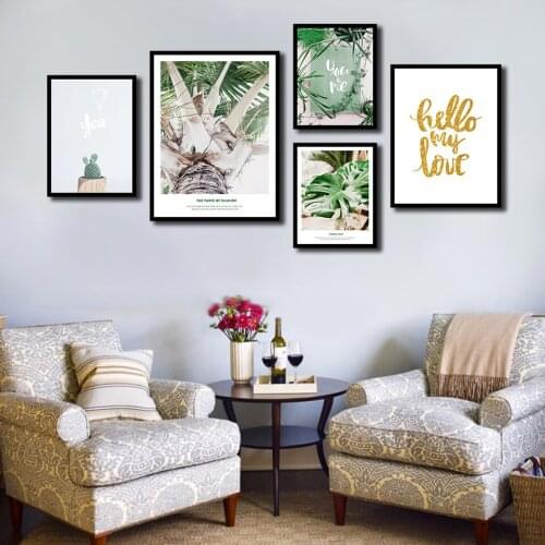 Palm and Cactus clouds Beach Nordic Posters And Prints Wall Art Canvas Painting Wall Pictures For Living Room Decor