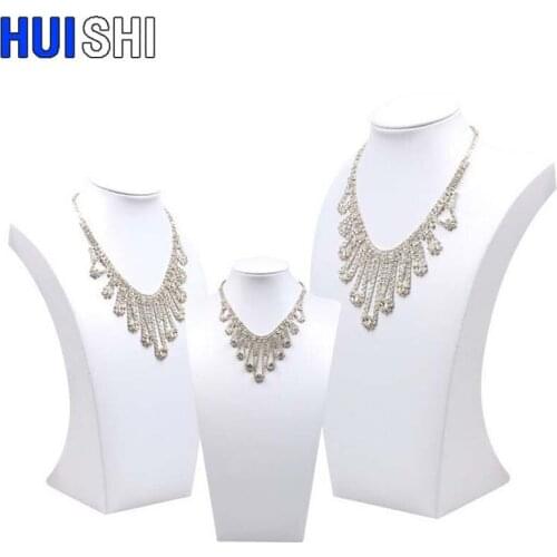 Hot Sale PU Mannequin Bust Necklace Stand White Jewelry Packaging Display Both for Business Home Usage Jewellery Storage Holder