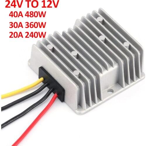 24V to 12V 20A 240W 30A 360W 40A 480W Power Buck Module Car Step Down DC DC Converter Voltage Regulator Reducer Non-Isolated