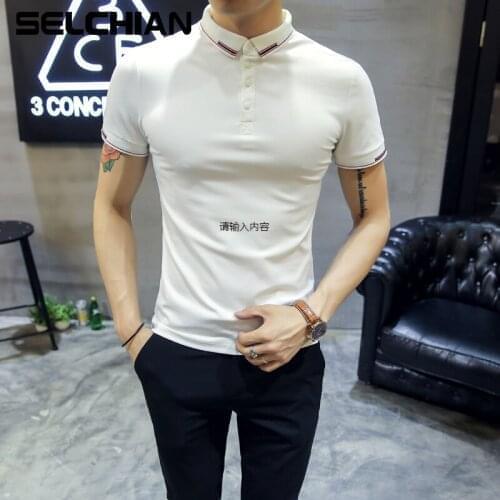 SELCHIAN Mens Striped T-shirts