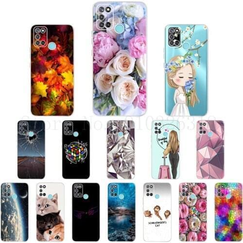 SiliconeTPU Back Cover for Oppo Realme C17 Cover Soft Silicone Case Print Cartoon for RealmeC17 realme c 17 Pop Shell Fundas