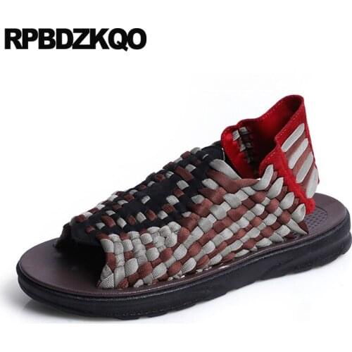 Nice open toe beach casual flat designer mens sandals 2019 summer outdoor fashion shoes sport woven native sneakers breathable