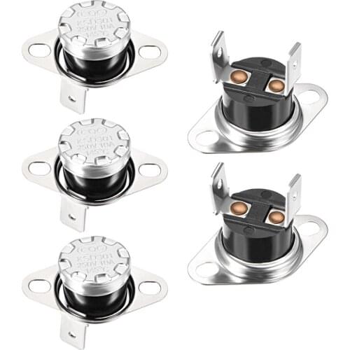 UXCELL 5Pcs Thermostat Temperature Control Switches 140/145 Celsius Degree 10A Normally Closed N.C 6.3mm Pin Supplies KSD301