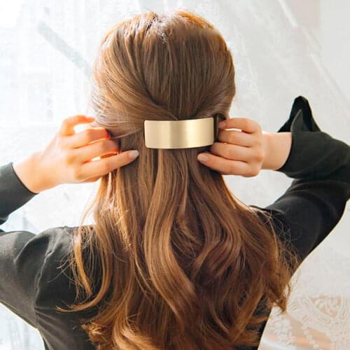 Women Girls Gold Metal Circle Square Hair Clips Natural Stone Hairpins Barrettes Bridal Wedding Hair Clip Hair Pins Accessories