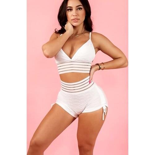 Women Yoga Suit Workout Sports Yoga Set Vest Short Crop Tops Shorts 2 Piece Set Women Gym Clothing Super Elasticity Tracksuit