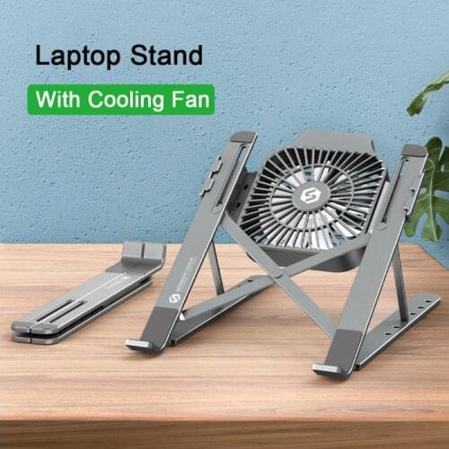 1PC Laptop Stand Aluminum Alloy Portable Foldable Computer Stand With Cooling Fan For 11 - 17 Inch Laptop Tablet For Work Gaming