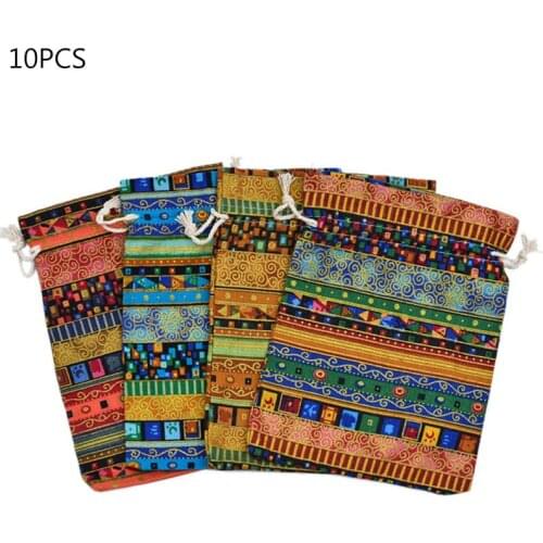 10pcs Mini DND Dice Bag Board Game Tarots Card Storage Bag Jewelry Bag 10*14cm