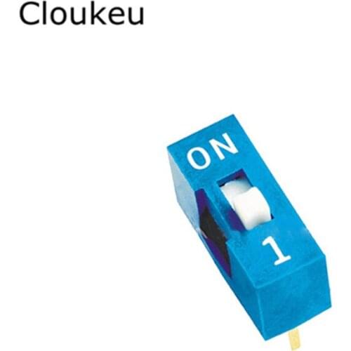 10Pcs Blue Toggle switch 1 Limit 2.54mm DIP2 Coding number switch DS-01