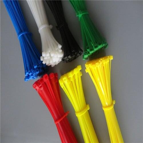 100pcs 3*100mm Reusable Colorful Standard Self-locking Plastic Nylon Cable Ties Wire Zip Tie