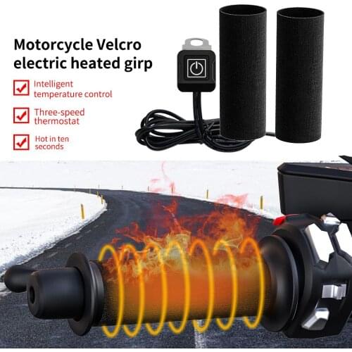 12V Universal Motorcycle ATV Heated Handlebar Grips With On/Off 3 Model Adjustable Switch With Installtion Kits