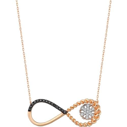 14k Gold Natural Diamond Infinity and Snowflake PN1987-3