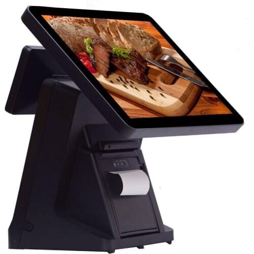 15 Inch POS System Touch Screen Tablet PC Cash Register point of sale with VFD printer