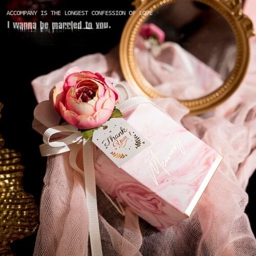 20PCS Fresh Dream Marble Happy Candy Box Mermaid Western-style Wedding Candy Box Gift Pack Wedding Hand Gift Pack Gift Pack Gift