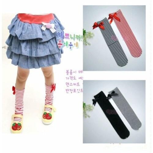 2018 baby Girls Socks Pricess Knee High Bows Cute Baby Kids Socks Long Tube Sock Children Leg Warmer Girl Booties Sweet Socks