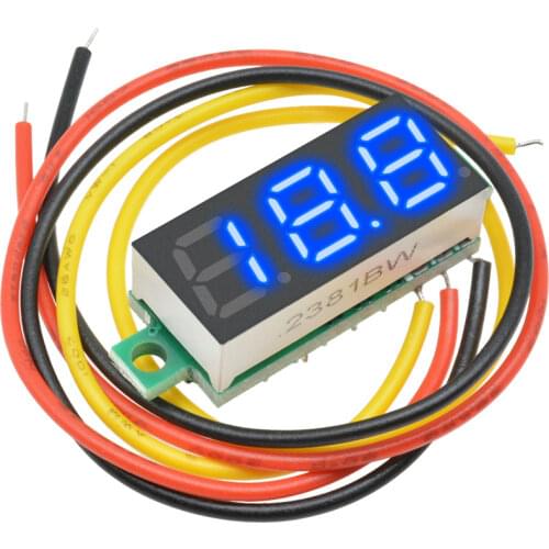 0.28 Inch LED Digital Display Panel Voltmeter DC 0-100V 3-wire Mini Voltmeter Monitoring Detector Tool Voltage Meter Tester