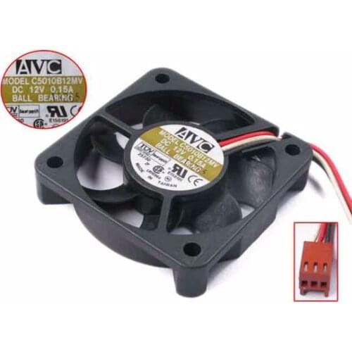 AVC C5010T12MV DC 12V 0.15A 50x50x10mm 3-Wire Server Cooling Fan