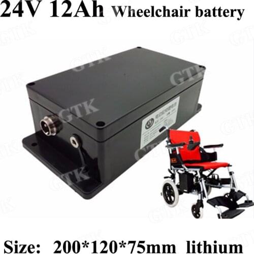 GTK 24v 12ah lithium battery wheelchair batteries pack 24 v 12ah for 350w elecritc wheelchair Electric scooter + 3A charger
