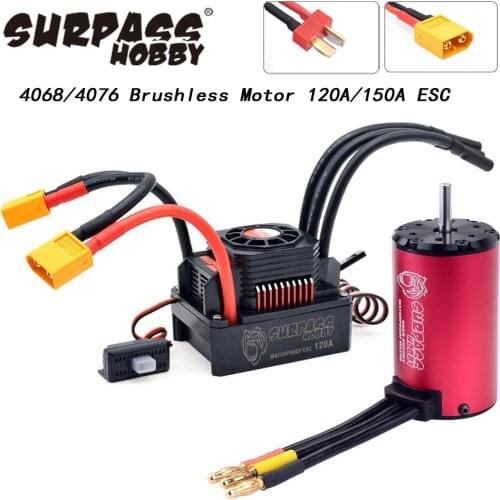 RC Car 1:8 Parts Waterproof 4068 4076 1350KV 2000KV 2050KV 2250KV 2650KV Brushless Motor 120A 150A ESC for 1/8 RC Car Boat Plane