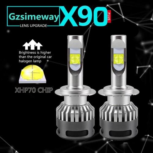 2PCS Car mini H11 turbo led Headlight H1 HB3 9005 9006 HB4 H4 9012 D1S D2S Bulbs Kit XHP70 6000K 110W H7 led headlamp fog lights