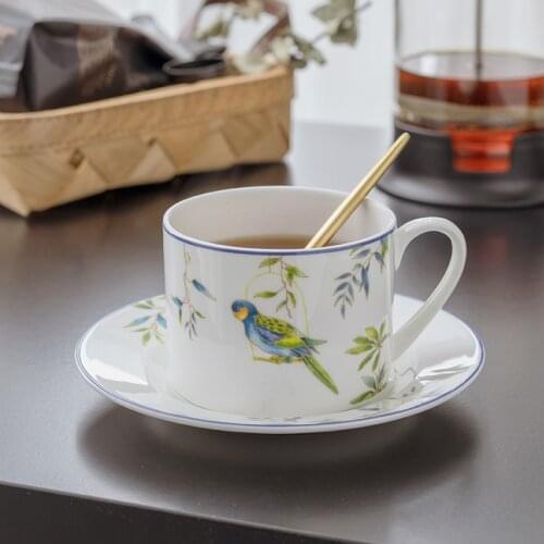 British Retro Coffee Cup Set Bone China European Cute Coffee Cup Set Funny White Utensil Tazas De Cafe Ceramic Tea Cup EB5BD