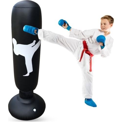 Unisex Children Tumbler Punching Bag Fitness Inflatable Kids Sandbag Home Gym Fitness Boxing Fight Training Stress Relief Toy