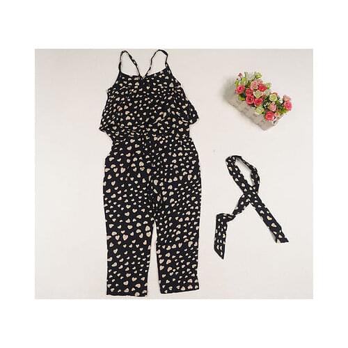 Flower Kids Baby Girls Dress Summer Cotton Pastoral Style Jumpsuit Pants 2-8Y