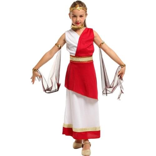 Toddler Girls Ancient Egypt Cleopatra Princess Costume Cosplay Kids Halloween Carnival Party Fancy Dress Up Birthday Clothing