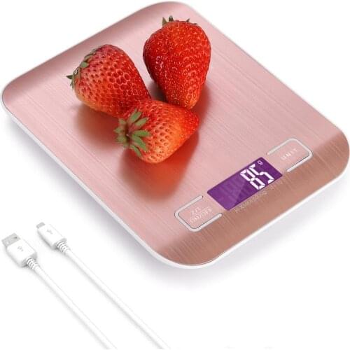 Electronic Kitchen Scales Digital Food Scale Stainless Steel Weighing Scale usb LCD High Precision Measuring Tools 10kg 5kg 0.1g