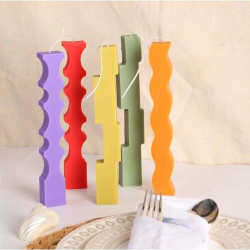 Candle Mold Various Silicone Irregular Shaped Strip Candle Mould European Simple Chocolate Cake Baking Tool