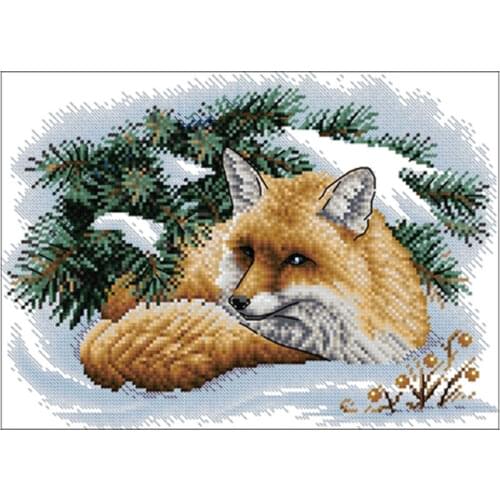 Fox in the snow patterns Counted Cross Stitch 11CT 14CT 18CT DIY Chinese Cross Stitch Kits Embroidery Needlework Sets