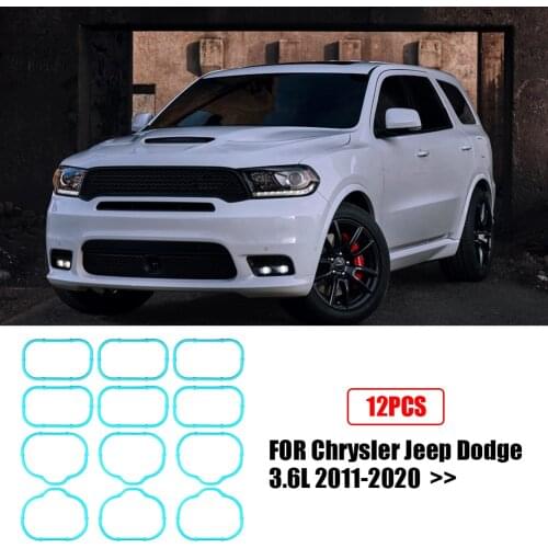 12pcs Intake Manifold Gasket Set Plenum Gasket Seal for 2011-2020 Chrysler Jeep Dodge 3.6L MS97204 MS97205 Repair Accessories