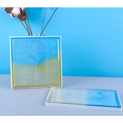 Square Rectangle Coaster Silicone Molds Crystal Epoxy Resin Model DIY Making Craft Home Table Decoration