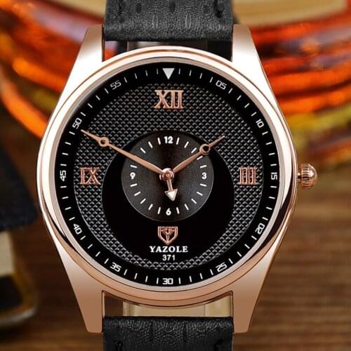 Top Brand Hot Sell YAZOLE Quartz Movement Life Waterproof Lightweight Soft Wearing Experience Fashion Stylish Men Watch 371