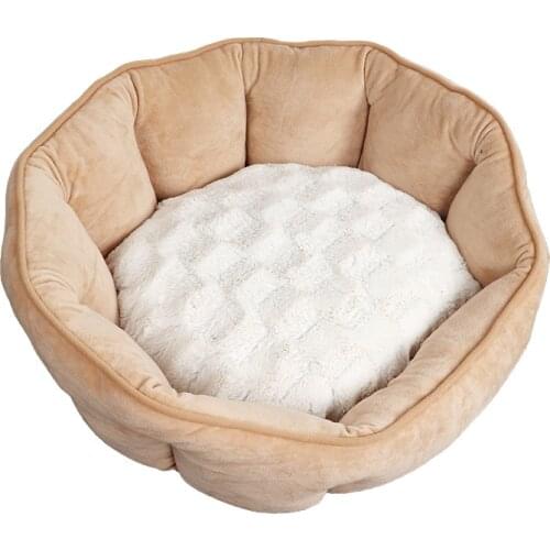 Soft and Comfortable Autumn and Winter Warm Doghouse Cathouse Deep Sleep Shell Shape Pet Bed Thickening Cushion Pet Supplies