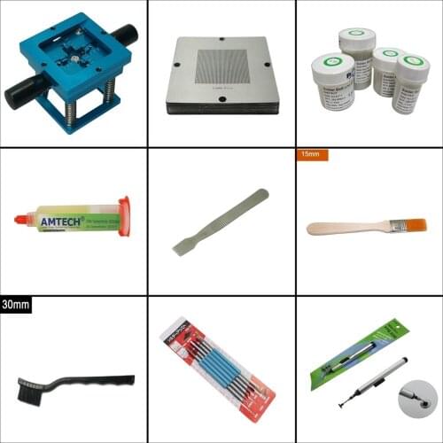 Bule BGA Reballing Kit 90MM BGA Reballing Station With 341PCS BGA Universal Stencil Template Solder Paste Tin Balls For Repair