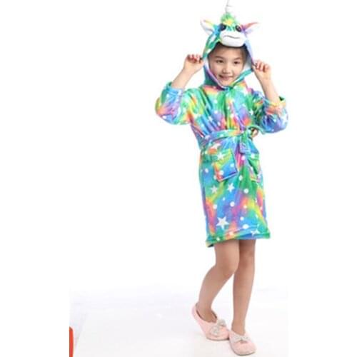 New Christmas Children Hooded Pajamas Bathrobe Girls Sleepwear Pyjamas Kids Homewear Animal Cartoon Bath Robes Beach Towels