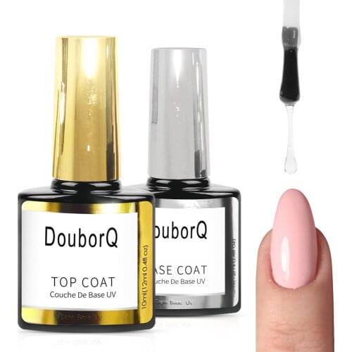 Base And Top Coat Gel Nail Polish UV 12ml Transparent Soak Off Gel Polish Gel Varnish Long-lasting Nail Art