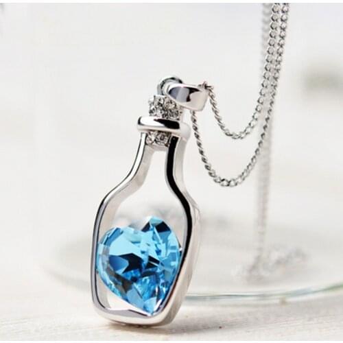 Fashion Korean Style Necklace Womens Temperament Wishing Bottle Necklace Love Drifting Bottle Clavicle Chain