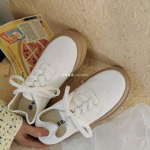 Port flavor niche canvas shoes womens summer 2021 new white shoes and fashionable shoes board shoes scarpe donna estive