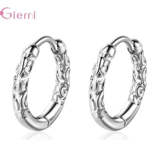 Exaggerate Small Smooth Circle Hoop Earrings Brincos Simple Party Round Loop Earrings 925 Sterling Silver Jewelry Women