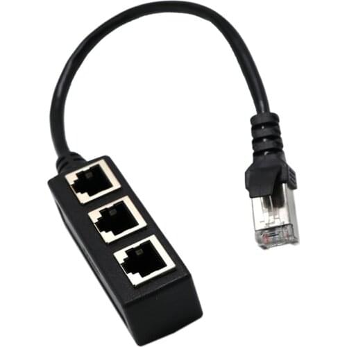 Splitter Ethernet RJ45 Cable Adapter 1 To 3 Port LAN Network Plug Connector for Networking Extension